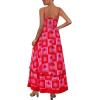 imagePRETTYGARDEN Summer Spaghetti Strap Dresses for Women Flowy Smocked Sundresses Casual Boho Sleeveless Beach Maxi Long DressRed