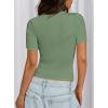 imagePRETTYGARDEN Women 2025 Summer Crew Neck Short Sleeve Tops Ribbed Knit Slim Fit Fashion Basic Tee Shirts Casual Going Out TopFruit Green