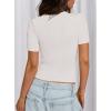 imagePRETTYGARDEN Women 2025 Summer Crew Neck Short Sleeve Tops Ribbed Knit Slim Fit Fashion Basic Tee Shirts Casual Going Out TopWhite