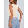 imagePRETTYGARDEN Women Going Out Tops Summer 2025 Cute Split Hem Ruched Sleeveless Shirt Spring Fashion Y2K Ribbed Tank TopApricot