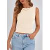 imagePRETTYGARDEN Women Going Out Tops Summer 2025 Cute Split Hem Ruched Sleeveless Shirt Spring Fashion Y2K Ribbed Tank TopApricot