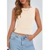 imagePRETTYGARDEN Women Going Out Tops Summer 2025 Cute Split Hem Ruched Sleeveless Shirt Spring Fashion Y2K Ribbed Tank TopApricot