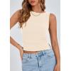 imagePRETTYGARDEN Women Going Out Tops Summer 2025 Cute Split Hem Ruched Sleeveless Shirt Spring Fashion Y2K Ribbed Tank TopApricot