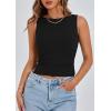 imagePRETTYGARDEN Women Going Out Tops Summer 2025 Cute Split Hem Ruched Sleeveless Shirt Spring Fashion Y2K Ribbed Tank TopBlack