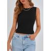 imagePRETTYGARDEN Women Going Out Tops Summer 2025 Cute Split Hem Ruched Sleeveless Shirt Spring Fashion Y2K Ribbed Tank TopBlack
