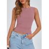 imagePRETTYGARDEN Women Going Out Tops Summer 2025 Cute Split Hem Ruched Sleeveless Shirt Spring Fashion Y2K Ribbed Tank TopGrey Pink
