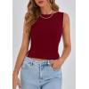 imagePRETTYGARDEN Women Going Out Tops Summer 2025 Cute Split Hem Ruched Sleeveless Shirt Spring Fashion Y2K Ribbed Tank TopWine Red