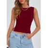 imagePRETTYGARDEN Women Going Out Tops Summer 2025 Cute Split Hem Ruched Sleeveless Shirt Spring Fashion Y2K Ribbed Tank TopWine Red