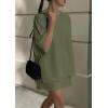 imagePRETTYGARDEN Womens 2 Piece Lounge Sets 2025 Summer Short Sleeve Tunic Tops Drawstring Shorts Matching Outfits TracksuitsArmy Green