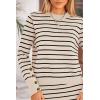 imagePRETTYGARDEN Womens 2 Piece Sets Lounge Striped Sweater Fall Casual Long Sleeve Knit Midi Skirts Matching Travel OutfitsApricot Stripe
