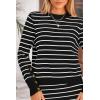 imagePRETTYGARDEN Womens 2 Piece Sets Lounge Striped Sweater Fall Casual Long Sleeve Knit Midi Skirts Matching Travel OutfitsBlack Stripe