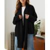 imagePRETTYGARDEN Womens 2024 Fall Fashion Knit Cardigan Sweaters Long Sleeve V Neck Open Front Winter Sweater Jacket with ScarfBlack