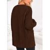 imagePRETTYGARDEN Womens 2024 Fall Fashion Knit Cardigan Sweaters Long Sleeve V Neck Open Front Winter Sweater Jacket with ScarfDark Coffee