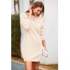 imagePRETTYGARDEN Womens 2025 Fall Knit Pullover Sweaters Long Sleeve Crewneck Oversized Loose Short Sweater DressBeige
