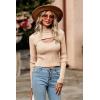 imagePRETTYGARDEN Womens 2025 Fashion Fall Clothes 2 Piece Cutout Tops Long Sleeve Mock Neck Rib Knit Winter Pullover SweaterLight Khaki