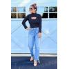 imagePRETTYGARDEN Womens 2025 Fashion Fall Clothes 2 Piece Cutout Tops Long Sleeve Mock Neck Rib Knit Winter Pullover SweaterNavy