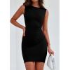 imagePRETTYGARDEN Womens 2025 Spring Mini Dress Sleeveless Off The Shoulder Ruched Short Fashion Bodycon Party Summer DressesBlack