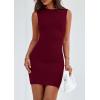 imagePRETTYGARDEN Womens 2025 Spring Mini Dress Sleeveless Off The Shoulder Ruched Short Fashion Bodycon Party Summer DressesWine Red