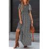 imagePRETTYGARDEN Womens 2025 Summer Casual Flutter Short Sleeve Boho Floral Maxi Dress Crew Neck Smocked Tiered Long DressesBlack