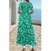 imagePRETTYGARDEN Womens 2025 Summer Casual Flutter Short Sleeve Boho Floral Maxi Dress Crew Neck Smocked Tiered Long DressesFloral Green