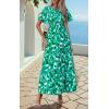 imagePRETTYGARDEN Womens 2025 Summer Casual Flutter Short Sleeve Boho Floral Maxi Dress Crew Neck Smocked Tiered Long DressesFloral Green