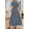 imagePRETTYGARDEN Womens 2025 Summer Casual Flutter Short Sleeve Boho Floral Maxi Dress Crew Neck Smocked Tiered Long DressesNavy
