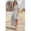 imagePRETTYGARDEN Womens 2025 Summer Casual Flutter Short Sleeve Boho Floral Maxi Dress Crew Neck Smocked Tiered Long DressesWhite