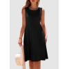 imagePRETTYGARDEN Womens 2025 Summer Sleeveless Mini Dress Crewneck Loose Tank A Line Pleated Swing Flowy Party DressesBlack