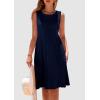 imagePRETTYGARDEN Womens 2025 Summer Sleeveless Mini Dress Crewneck Loose Tank A Line Pleated Swing Flowy Party DressesDark Royal Blue