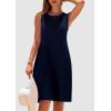 imagePRETTYGARDEN Womens 2025 Summer Sleeveless Mini Dress Crewneck Loose Tank A Line Pleated Swing Flowy Party DressesDark Royal Blue