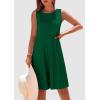 imagePRETTYGARDEN Womens 2025 Summer Sleeveless Mini Dress Crewneck Loose Tank A Line Pleated Swing Flowy Party DressesGreen