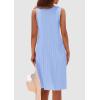 imagePRETTYGARDEN Womens 2025 Summer Sleeveless Mini Dress Crewneck Loose Tank A Line Pleated Swing Flowy Party DressesLight Blue