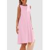 imagePRETTYGARDEN Womens 2025 Summer Sleeveless Mini Dress Crewneck Loose Tank A Line Pleated Swing Flowy Party DressesLight Pink