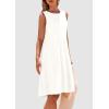 imagePRETTYGARDEN Womens 2025 Summer Sleeveless Mini Dress Crewneck Loose Tank A Line Pleated Swing Flowy Party DressesWhite