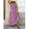 imagePRETTYGARDEN Womens Dresses 2025 Summer Floral Sleeveless Maxi Dress Casual Spaghetti Strap Tiered Flowy Beach Long DressFblue Pink
