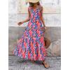 imagePRETTYGARDEN Womens Dresses 2025 Summer Floral Sleeveless Maxi Dress Casual Spaghetti Strap Tiered Flowy Beach Long DressFblue Pink