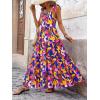 imagePRETTYGARDEN Womens Dresses 2025 Summer Floral Sleeveless Maxi Dress Casual Spaghetti Strap Tiered Flowy Beach Long DressFblue02