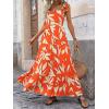 imagePRETTYGARDEN Womens Dresses 2025 Summer Floral Sleeveless Maxi Dress Casual Spaghetti Strap Tiered Flowy Beach Long DressForange
