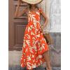 imagePRETTYGARDEN Womens Dresses 2025 Summer Floral Sleeveless Maxi Dress Casual Spaghetti Strap Tiered Flowy Beach Long DressForange