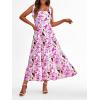 imagePRETTYGARDEN Womens Dresses 2025 Summer Floral Sleeveless Maxi Dress Casual Spaghetti Strap Tiered Flowy Beach Long DressFpurple Red