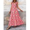 imagePRETTYGARDEN Womens Dresses 2025 Summer Floral Sleeveless Maxi Dress Casual Spaghetti Strap Tiered Flowy Beach Long DressFred Yellow