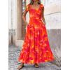 imagePRETTYGARDEN Womens Dresses 2025 Summer Floral Sleeveless Maxi Dress Casual Spaghetti Strap Tiered Flowy Beach Long DressFrust Red