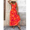 imagePRETTYGARDEN Womens Dresses 2025 Summer Floral Sleeveless Maxi Dress Casual Spaghetti Strap Tiered Flowy Beach Long DressFrust Red