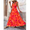 imagePRETTYGARDEN Womens Dresses 2025 Summer Floral Sleeveless Maxi Dress Casual Spaghetti Strap Tiered Flowy Beach Long DressFrust Red