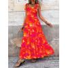 imagePRETTYGARDEN Womens Dresses 2025 Summer Floral Sleeveless Maxi Dress Casual Spaghetti Strap Tiered Flowy Beach Long DressFrust Red