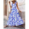 imagePRETTYGARDEN Womens Dresses 2025 Summer Floral Sleeveless Maxi Dress Casual Spaghetti Strap Tiered Flowy Beach Long DressFwhite Blue