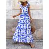 imagePRETTYGARDEN Womens Dresses 2025 Summer Floral Sleeveless Maxi Dress Casual Spaghetti Strap Tiered Flowy Beach Long DressFwhite Blue
