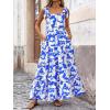 imagePRETTYGARDEN Womens Dresses 2025 Summer Floral Sleeveless Maxi Dress Casual Spaghetti Strap Tiered Flowy Beach Long DressFwhite Blue