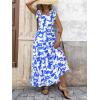 imagePRETTYGARDEN Womens Dresses 2025 Summer Floral Sleeveless Maxi Dress Casual Spaghetti Strap Tiered Flowy Beach Long DressFwhite Blue