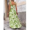 imagePRETTYGARDEN Womens Dresses 2025 Summer Floral Sleeveless Maxi Dress Casual Spaghetti Strap Tiered Flowy Beach Long DressLeaves Green